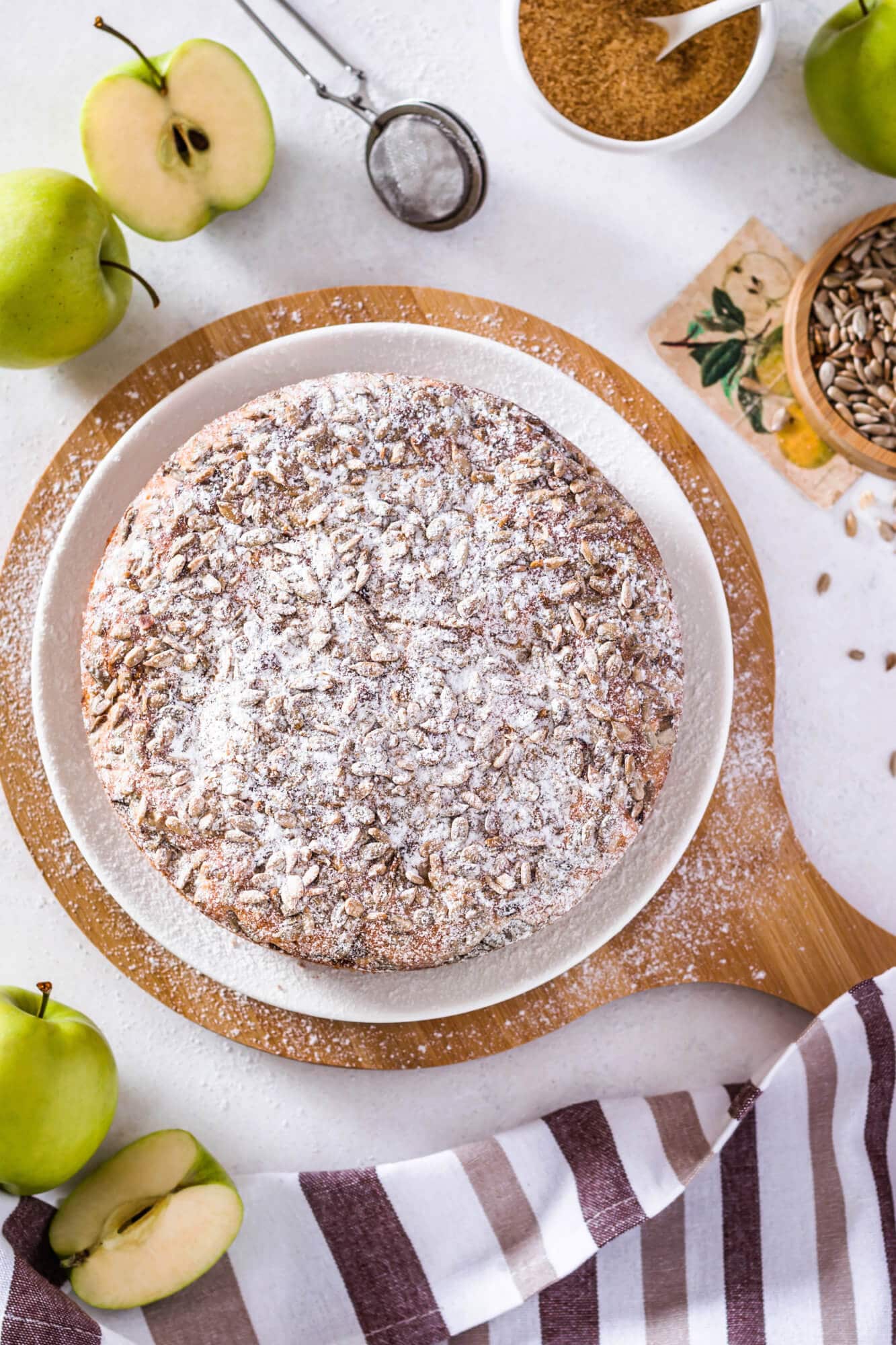 Moist and Easy Apple Cake with Sunflower Seeds Soft and Simple Apple Cake with Cream Cheese