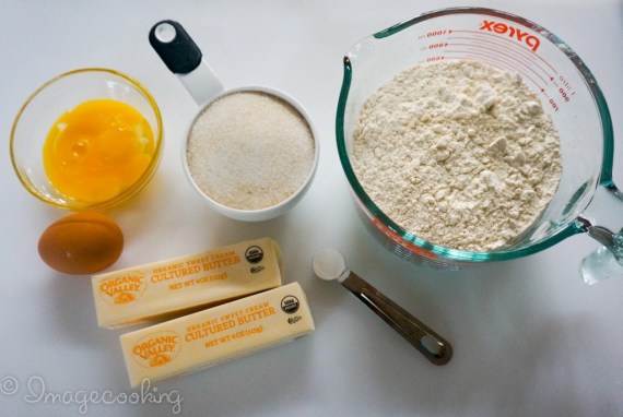 Meringue Jam Filled Tartlets meringue-tart-ingredients-egg-yolks-egg-flour-sugar-butter-and-baking-powder